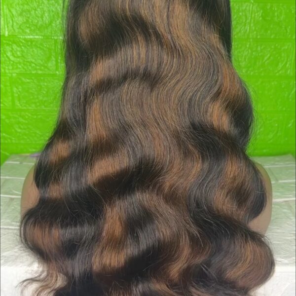 P1b-4 color 24 inch hd frontal lace body wave wig 10A grade density 200